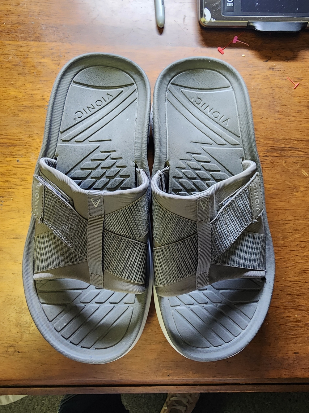 Vionic Unisex Gray Slide Sandals M 7.5 W 9 Nwot